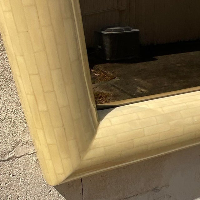 Vintage Contemporary Tessellated Bone Mirror For Sale - Image 9 of 11