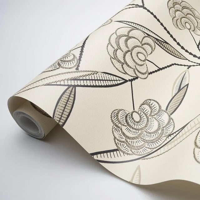 Schumacher Schumacher x Neisha Crosland Jacob's Tree Wallpaper in Black & Cream For Sale - Image 4 of 5