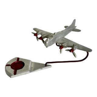 Early 20th Century Art Deco Pewter Airplane Ashtray For Sale