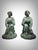 Extraordinary pair of antique french angels pair of large dimensions of 2 angels in bronze patina in green. The quality is...