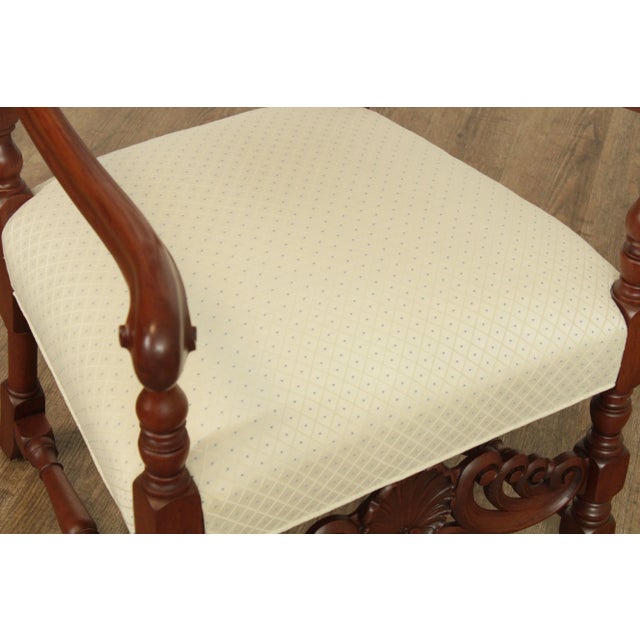 Brown Italian Renaissance Revival Vintage High Back Armchair For Sale - Image 8 of 13