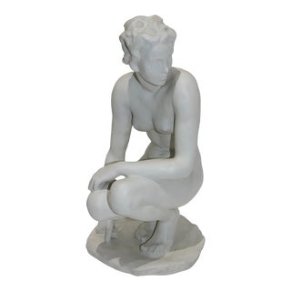 Vintage Rosenthal Sculpture "Die Hockende" Fritz Klimsch Large Size Model For Sale