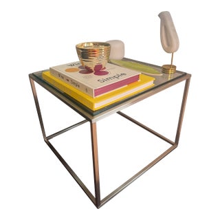 Tokujin Yoshioka for Glas Italia Ile Glass & Stainless Steel Side Table For Sale