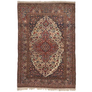 Antique Persian Isfahan Rug - 4'10" x 7' For Sale