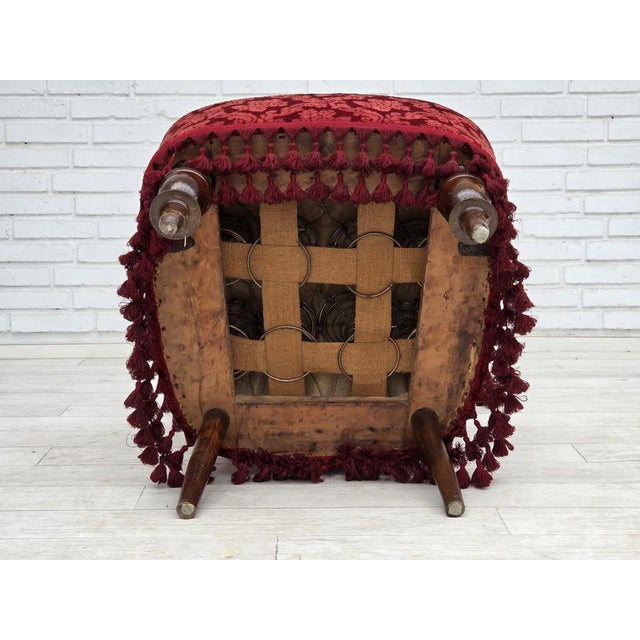 Danish Armchair in Velour with Beech Legs, 1950s For Sale - Image 17 of 18