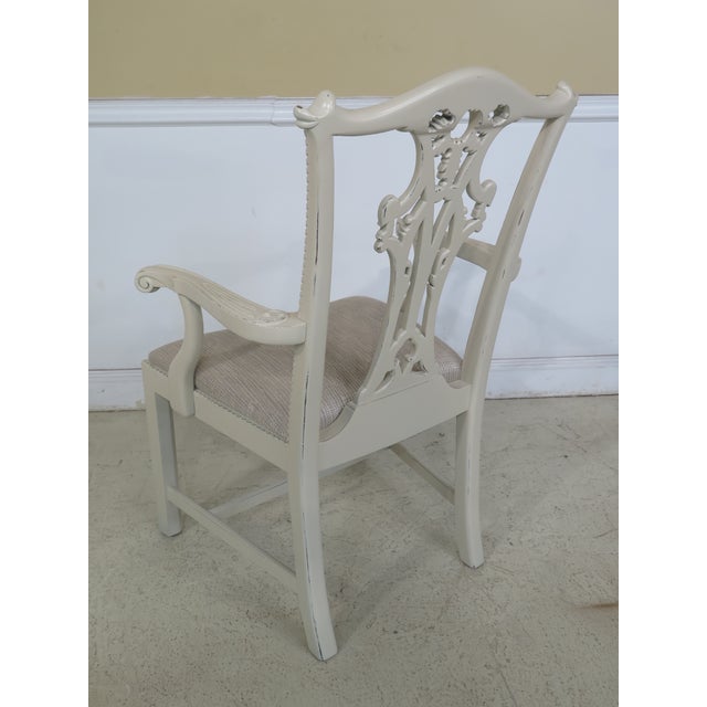 Hickory Chair Co. White Chippendale Dining Room Chairs Set of 8