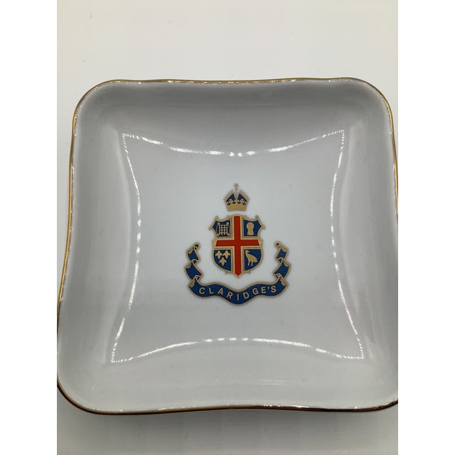 Vintage Claridge’s Hotel London Porcelain Pin Dish Ashtray Made France For Sale - Image 4 of 4