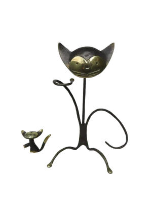 Austrian Cat Bottle Holder & Corkscrew from Walter Bosse, 1950s, Set of 2