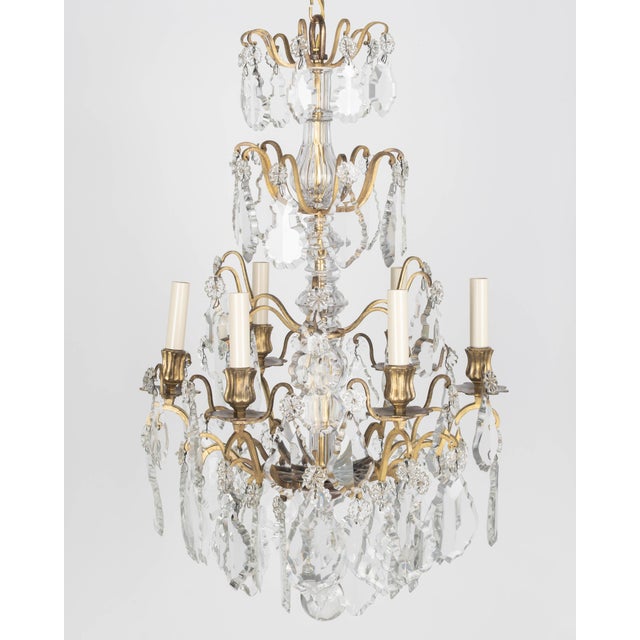 Brass Louis XV Style French Crystal Chandelier For Sale - Image 8 of 18