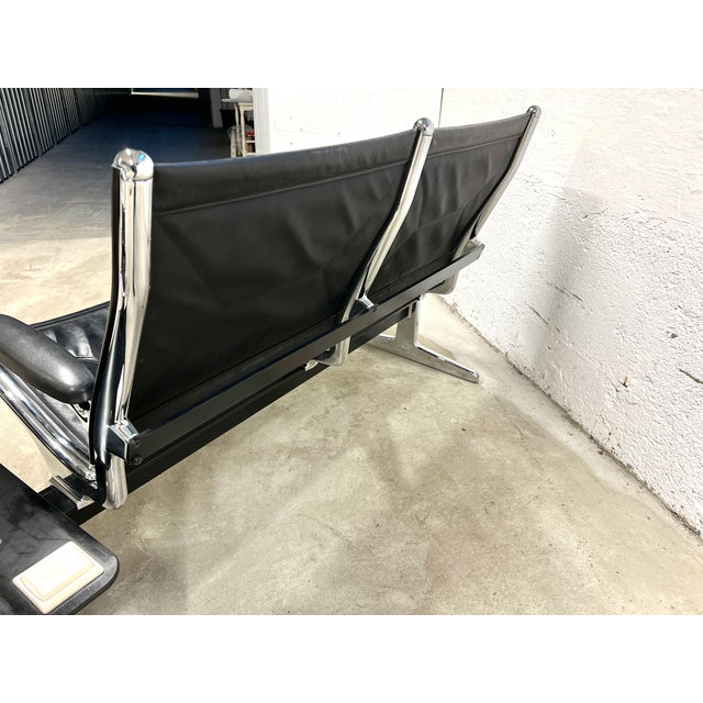 Black Tandem Bench by Charles and Ray Eames for Vitra, 1990s For Sale - Image 8 of 13