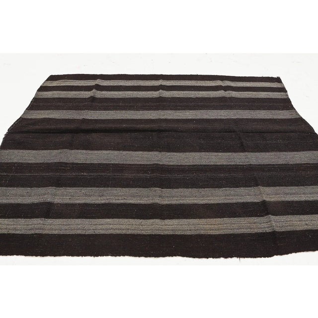 Mid 20th Century Brown & Gray Vintage Kilim Rug For Sale - Image 4 of 7