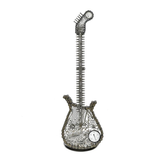 Handmade Metal Decorative Guitar For Sale - Image 8 of 8