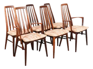 1960s Set 6 Danish Rosewood Eva Dining Chairs by Niels Koefoed for Koefoed Hornslet