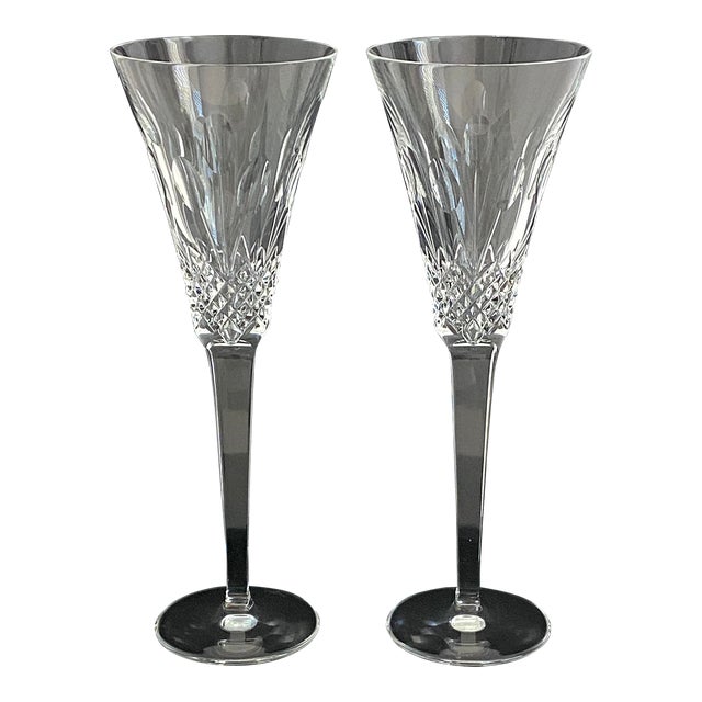 Waterford Toasting Champagne Flutes - a Pair For Sale