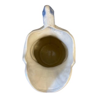 Early 20th Century Blue & Ivory Ceramic Wash Basin and Pitcher Set For Sale
