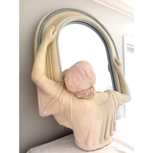 1980s Monumental Neoclassical Figural Wall Mirror Sculpture, Late 20th C. For Sale - Image 5 of 12