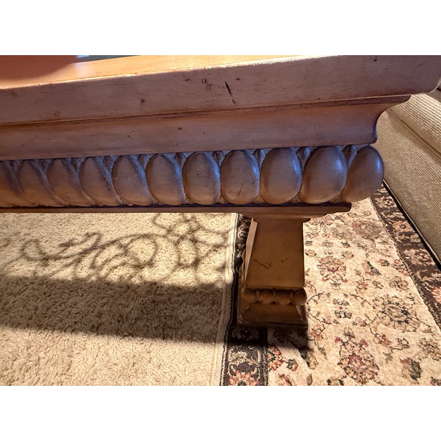 Square Glass Top, Wood and Wrought Iron Coffee Table For Sale In San Diego - Image 6 of 6