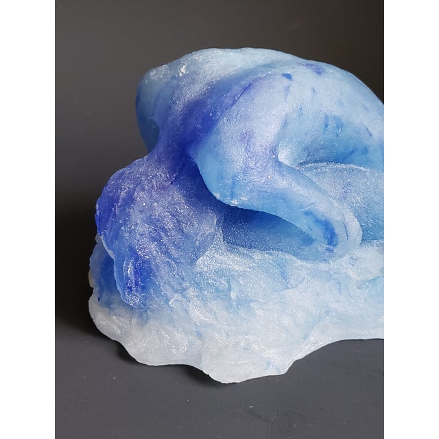 Pate De Verre Glass Woman Figurine Sculpture Signed For Sale - Image 9 of 12