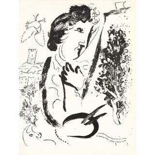 1963 Marc Chagall Original Lithograph in Front of the Picture For Sale