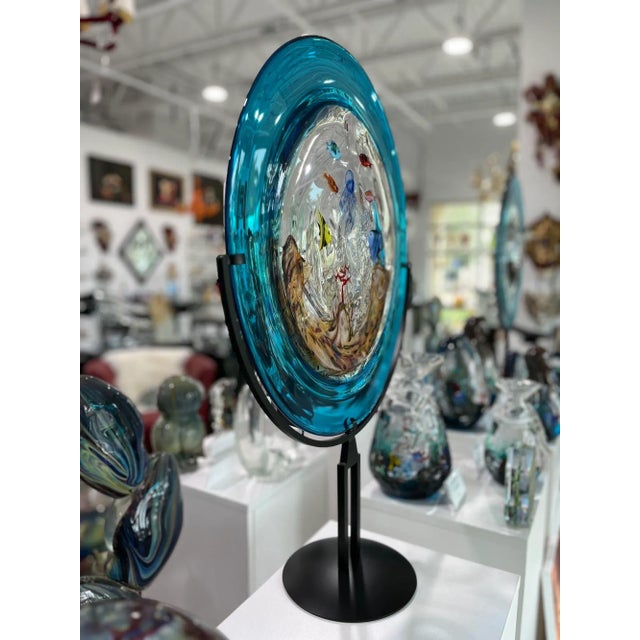 Aquarium Disc From Murano, Italy For Sale - Image 4 of 7