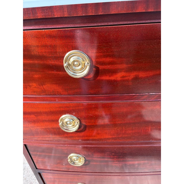 Brass 1990s Baker Furniture Mahogany Chest of Drawers For Sale - Image 8 of 11