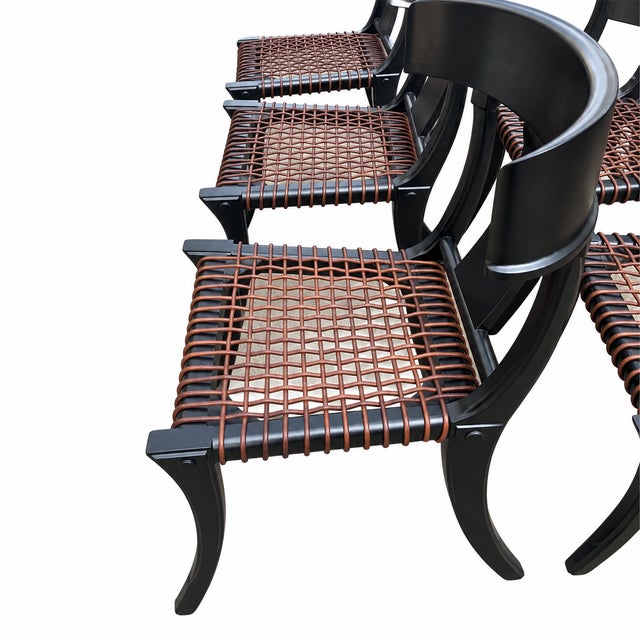 2000 - 2009 Modern Klismos Ebony Dining Chairs - Set of 6 For Sale - Image 5 of 7