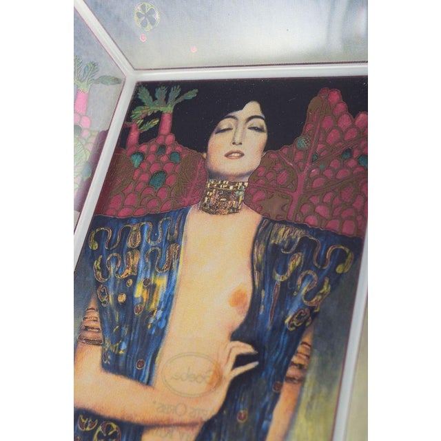 Rectangular Glass Bowl with Gustav Klimts Judith I Motif by Goebel, 1980s For Sale - Image 3 of 5
