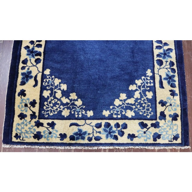 Blue Antique Art Deco Chinese Peking Rug For Sale - Image 8 of 9