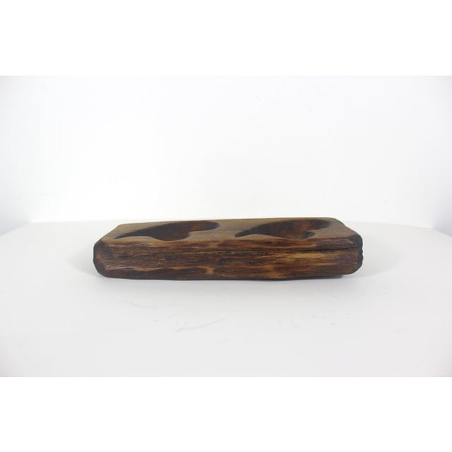 Late 19th Century Antique Double Heart Carved Wood Maple Sugar Mold For Sale - Image 5 of 11