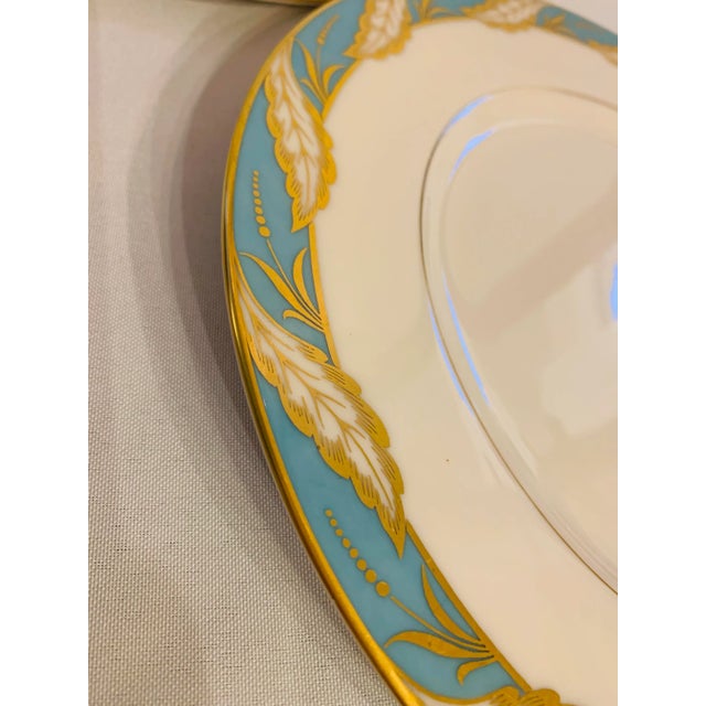 Late 20th Century Lenox "Bellevue" Sea Green Dinner Plates - Set of 5 For Sale In Los Angeles - Image 6 of 10