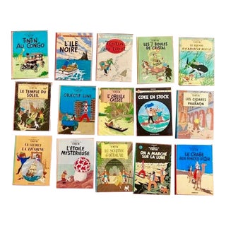 Mid 20th Century Collection of Tintin Comics Originals French Edition- Set of 15 For Sale