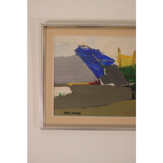 Original Swedish Oil on Panel – “Abstract Formation Foe” by Hans Osswald – Signed & Framed – 79 × 40.5 cm (31.1" × 15.9")...