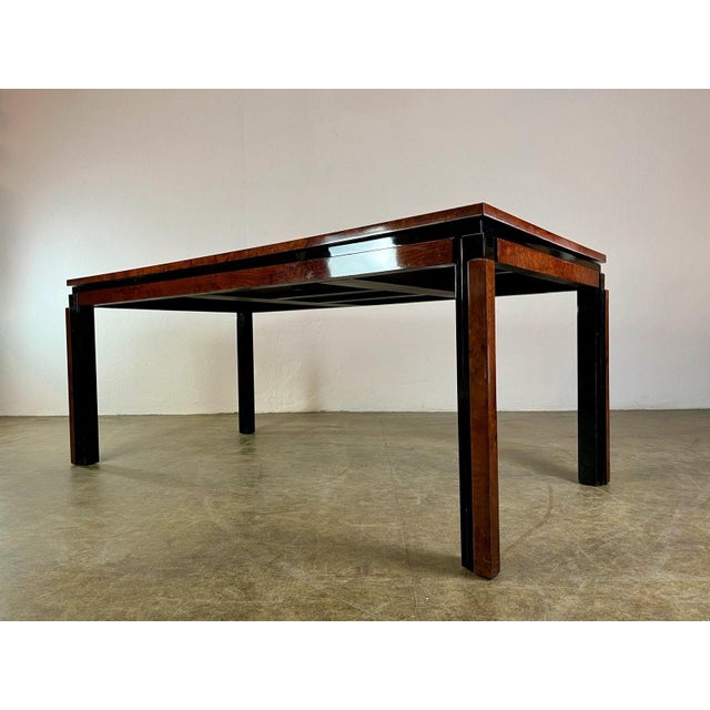 We offer a beautiful extendable dining table from Trüggelmann for sale. Condition: Moderately used condition with age-...