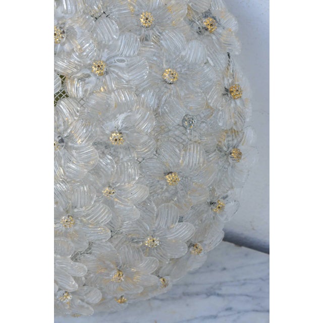 Murano Ceiling Light Flower by Seguso for Venini, Italy, 1960s For Sale - Image 6 of 16
