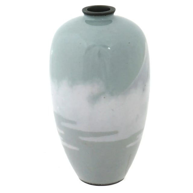 Japanese Late 19th Century Japanese Cloisonne Wireless Mount Fuji and Wire Cranes For Sale - Image 3 of 6