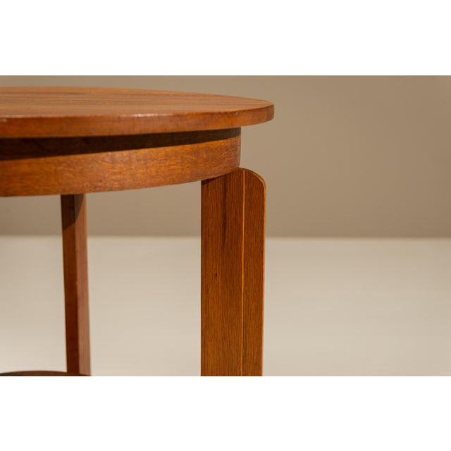 Amsterdam School Side Table in Oak, 1920s For Sale - Image 9 of 11