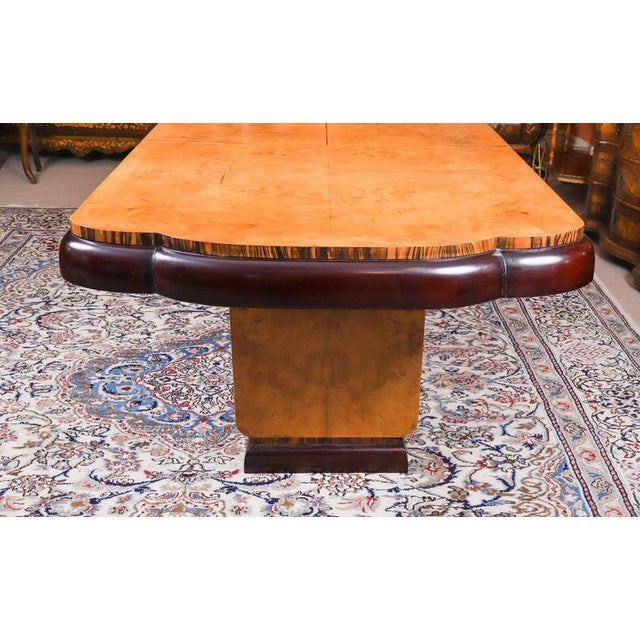 Antique Art Deco Epstein Burr Walnut Dining Table, 1920s For Sale - Image 6 of 13