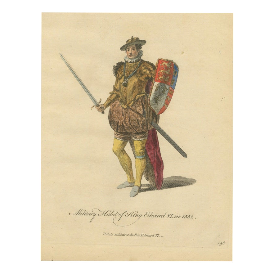 Jefferys, Military Habit of King Edward Vi in 1552, Sword and Shield ...