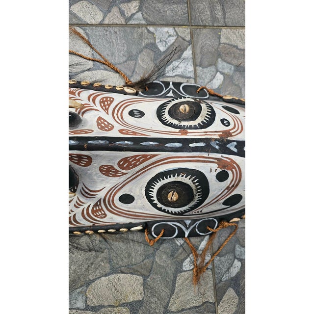 Blue Wooden Mask Sculpture, Papua New Guinea, 1990s For Sale - Image 8 of 11