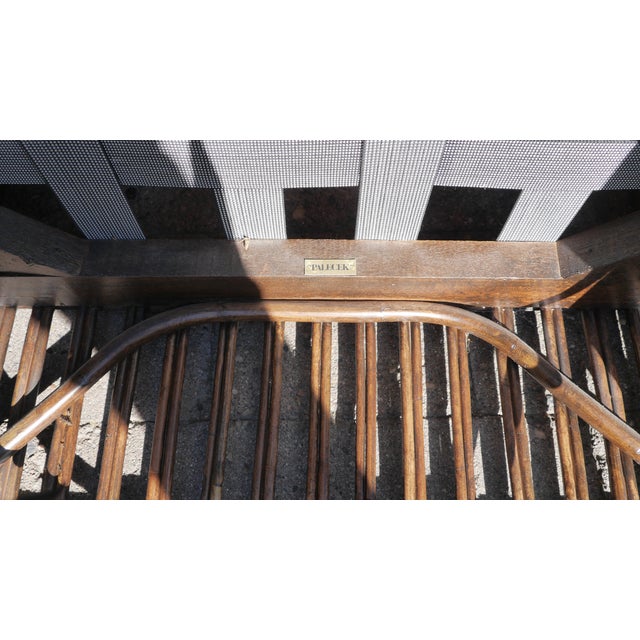 1990s Palecek Wicker Chair For Sale - Image 6 of 6