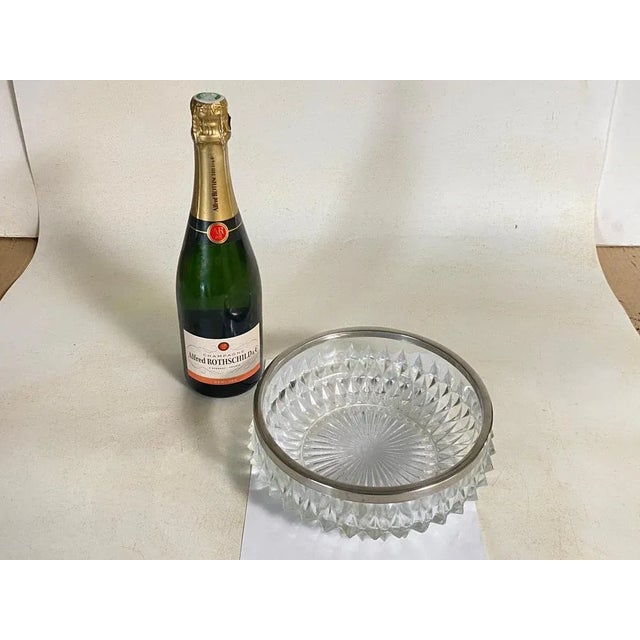 20th Century Glass Dish Vide-Poche Bowl Glass and Metal Round Pattern, France For Sale - Image 6 of 9