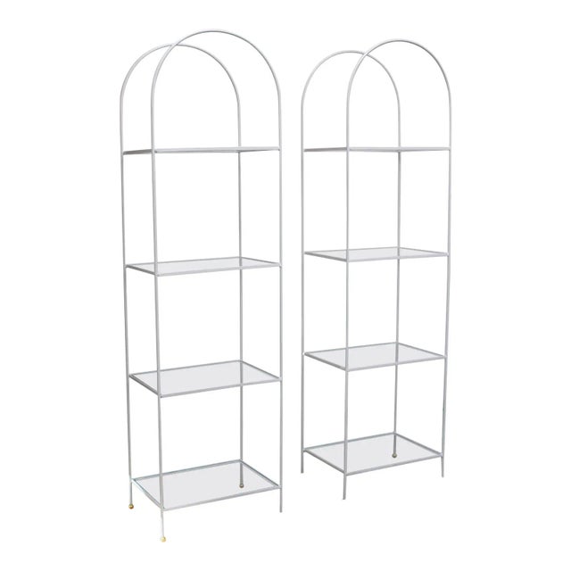 Pair of Mid-Century Painted Iron Arched Etageres For Sale - Image 13 of 13