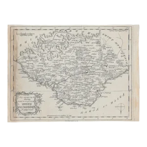 18th Century Antique Map of Haddingtonshire Scotland