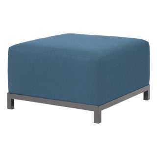 Axis Ottoman Seascape Turquoise Titanium Frame For Sale