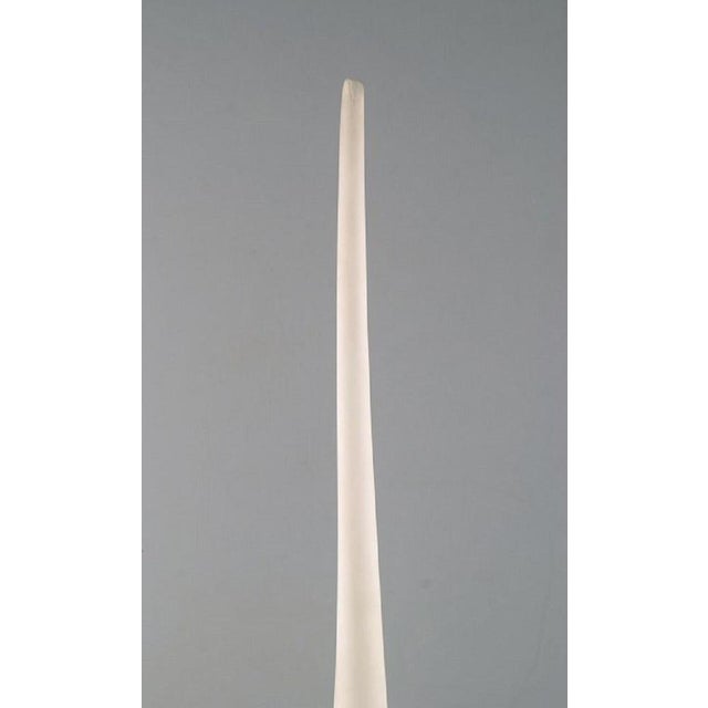 Matt White Colossal Drop-Shaped Murano Vase For Sale - Image 4 of 9