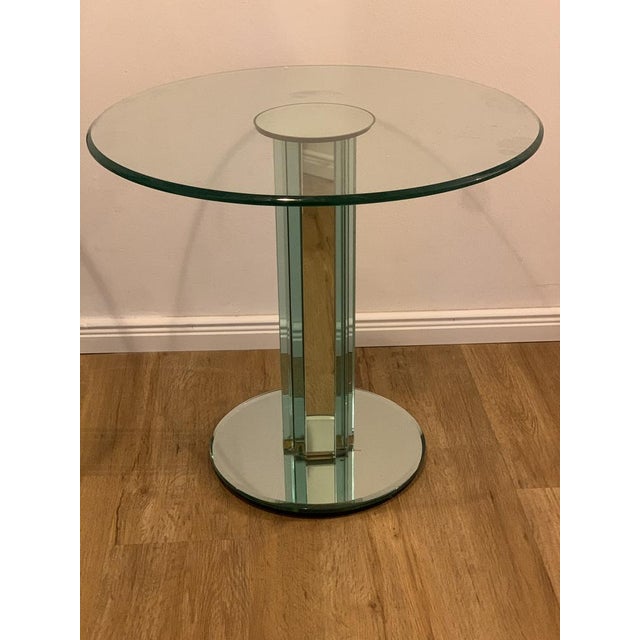 Glass Side Tables with Mirroring Glass by Luigi Massoni for Gallotti & Radice, Set of 2 For Sale - Image 4 of 14
