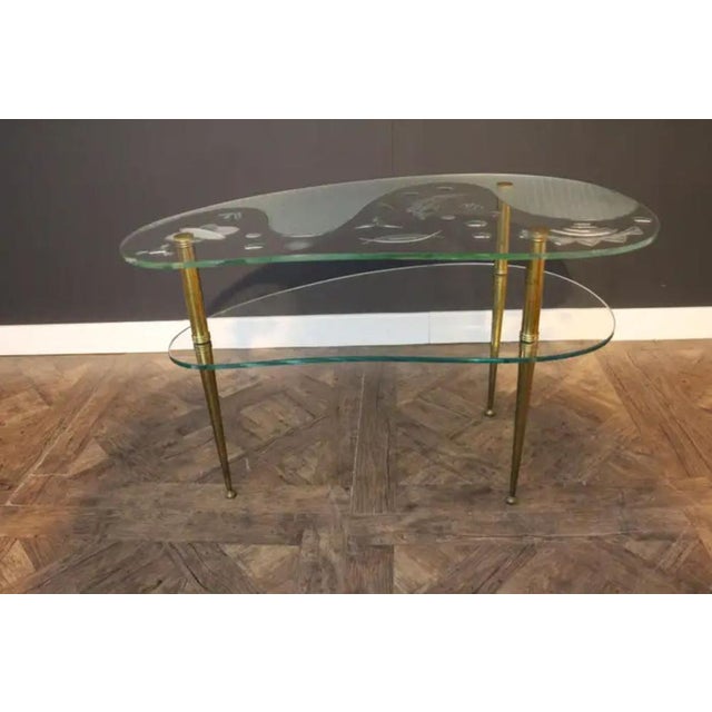 Mid-Century Engraved Clear Glass Coffee Table, 1950s For Sale - Image 9 of 18