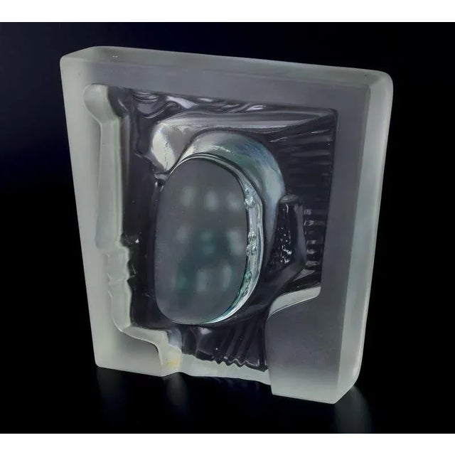 Female Face Sculpture in Murano Glass, Italy, 1980s For Sale - Image 6 of 8