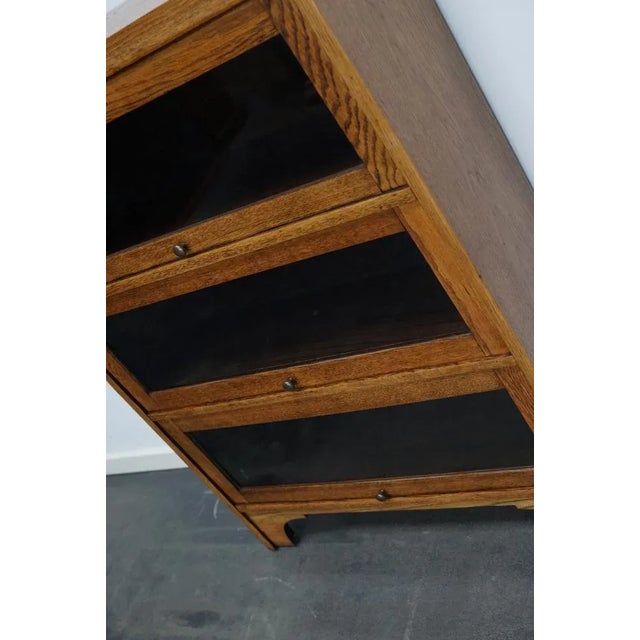 Brown German Oak Bookcase with Folding Doors in Style of Globe Wernicke, 1930s For Sale - Image 8 of 18