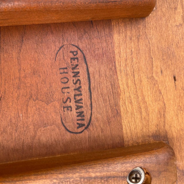 Vintage Pennsylvania House Traditional Solid Cherry Round Pedestal Side Table For Sale - Image 11 of 13